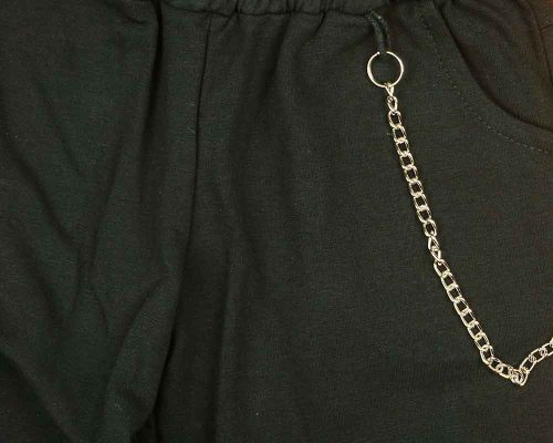 Zsebes lány szabadidő nadrág lánccal