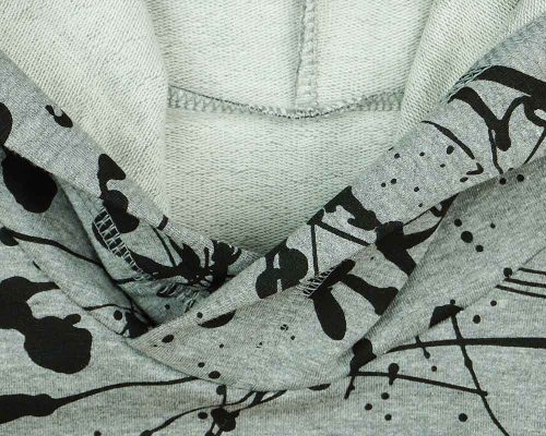 Mintás fiú pamut kapucnis pulóver