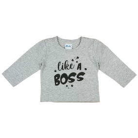 Feliratos hosszú ujjú fiú póló