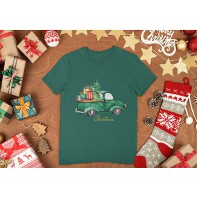 Rövid ujjú gyerek póló karácsonyi mintával