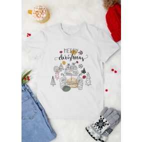 Rövid ujjú gyerek póló karácsonyi mintával