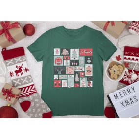 Rövid ujjú gyerek póló karácsonyi mintával