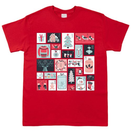 Rövid ujjú gyerek póló karácsonyi mintával