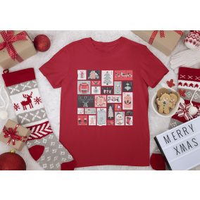 Rövid ujjú gyerek póló karácsonyi mintával
