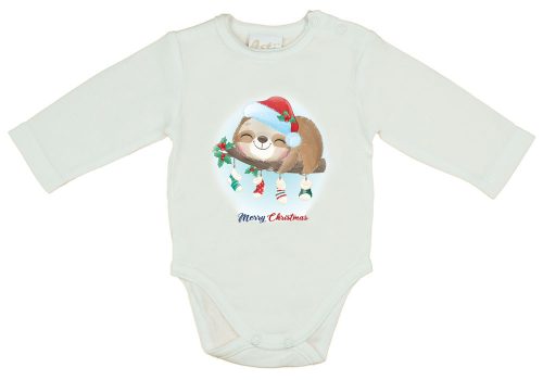 Hosszú ujjú baba body karácsonyi mintával