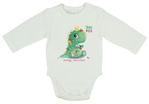 Hosszú ujjú baba body karácsonyi mintával