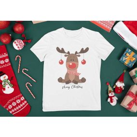 Rövid ujjú gyerek póló karácsonyi mintával