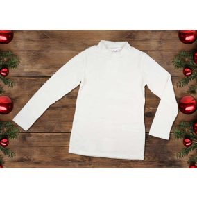 Alkalmi félgarbós hosszú ujjú lány póló