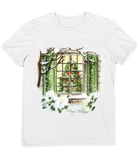 Rövid ujjú gyerek póló karácsonyi mintával