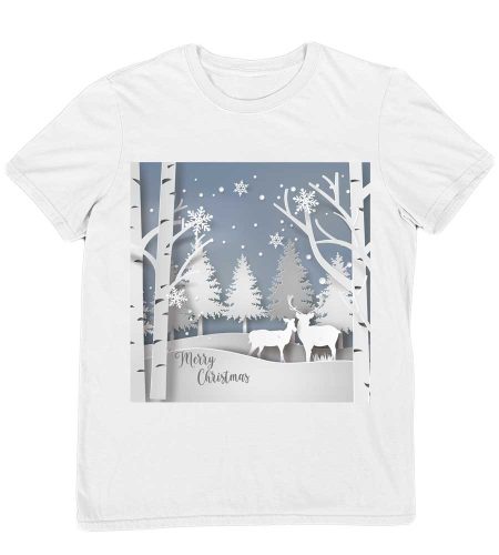 Rövid ujjú gyerek póló karácsonyi mintával