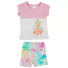 Két részes kislány szett hercegnős mintával