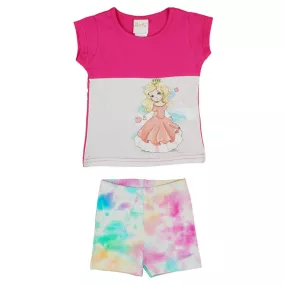 Két részes kislány szett hercegnős mintával