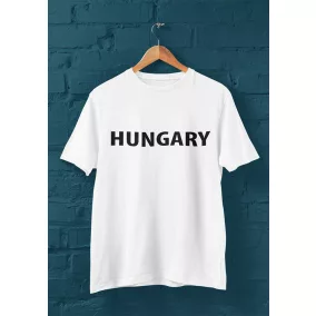Rövid ujjú férfi póló Hungary felirattal