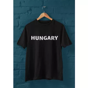 Rövid ujjú férfi póló Hungary felirattal