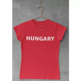 Rövid ujjú női póló Hungary felirattal