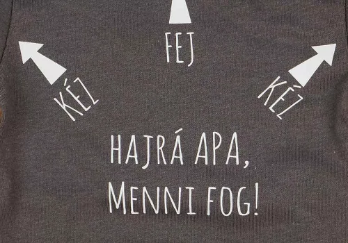 Rövid ujjú feliratos baba body