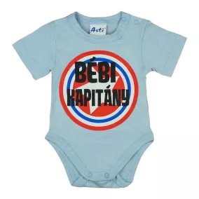   Rövid ujjú baba body "Bébi kapitány" felirattal