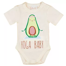 Rövid ujjú baba body avokádós mintával