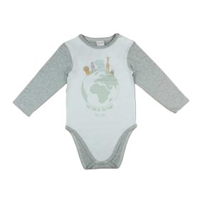 Hosszú ujjú baba body állatos mintával