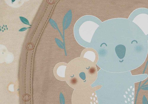 Ujjatlan baba rugdalózó koalás mintával