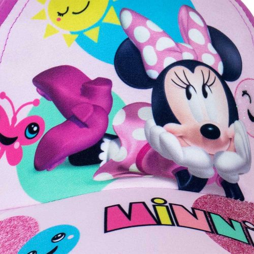 Minnie egér mintás kislány baseball sapka pink színben