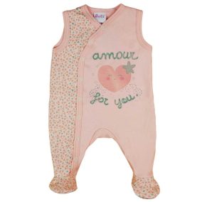 Ujjatlan baba rugdalózó szívecskés mintával