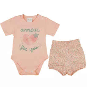 2 részes baba szett szívecskés mintával