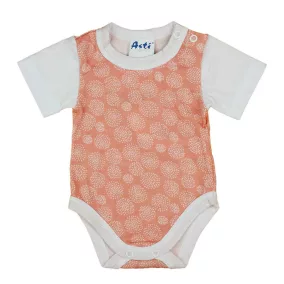 Rövid ujjú mintás kislány baba body