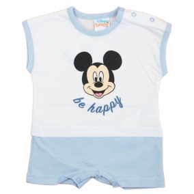 Ujjatlan baba napozó Mickey egér mintával középkék színben