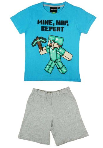2 részes nyári fiú pizsama Minecraft mintával