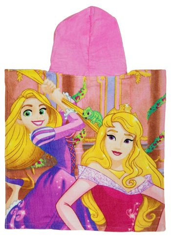 Disney Princess/ Hercegnők mintás kapucnis fürdőponcsó
