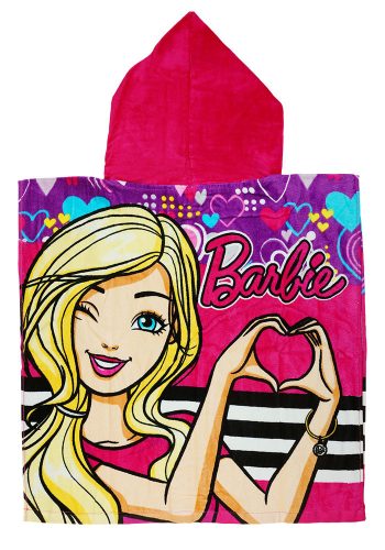 Barbie mintás kapucnis fürdőponcsó