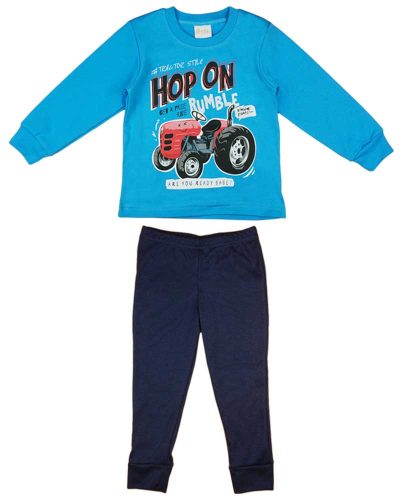 2 részes fiú pizsama traktoros mintával