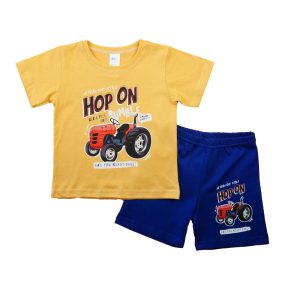 2 részes kisfiú nyári szett traktoros mintával