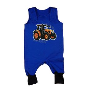   Belül bolyhos ujjatlan baba rugdalózó traktoros mintával 2:1 méret