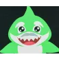   Rövid ujjú férfi póló cápás mintával "Grandpa shark" felirattal