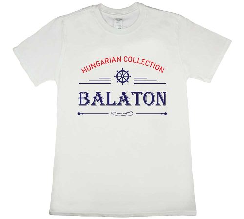 Rövid ujjú férfi póló Balatonos mintával