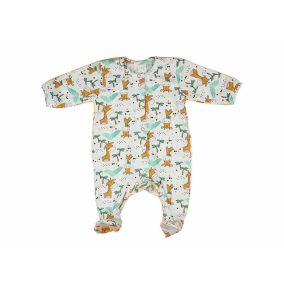 Hosszú ujjú baba rugdalózó zsiráf mintával