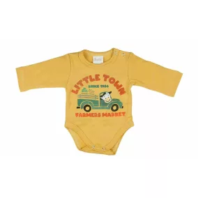 Boci mintás hosszú ujjú baba body