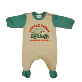   Belül bolyhos hosszú ujjú baba rugdalózó bocis mintával