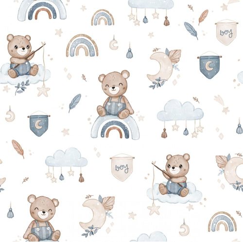 Migotka prémium 2 részes ágyneműgarnitúra álmos medve 75X50cm, 25X30cm