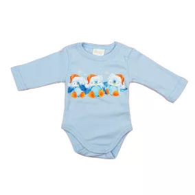Hosszú ujjú baba body bébi pingvin mintával