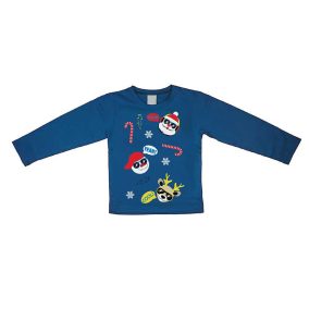 Hosszú ujjú fiú póló karácsonyi mintával