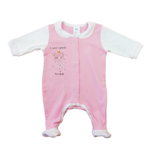 Hosszú ujjú vékony pamut rugdalózó A család legkisebb Hercegnője mintával