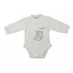 Elöl patentos hosszú ujjú baba body Nyuszis mintával