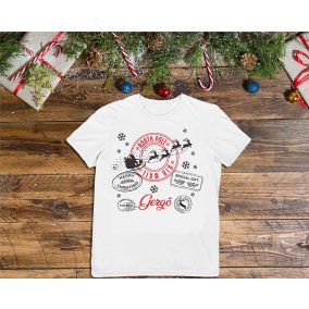   Rövid ujjú gyerek póló karácsonyi mintával egyedi felirattal