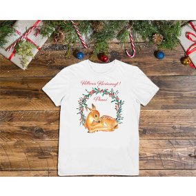   Rövid ujjú gyerek póló karácsonyi mintával egyedi felirattal