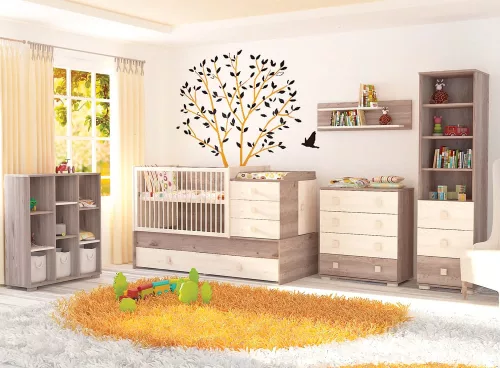 Timba Kétajtós kétfiókos állószekrény krém-fűz