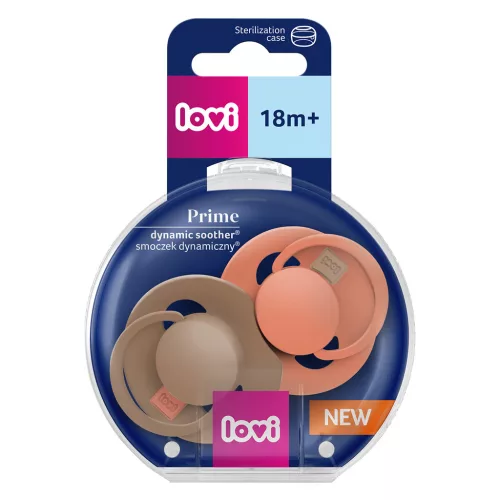 LOVI Dinamikus szilikon cumi Prime 18m+ 2db Granola/Narancs