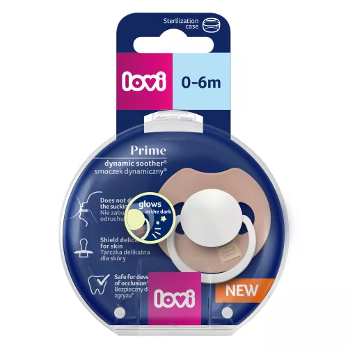 LOVI Világító szilikon dinamikus cumi Prime 0-6m 1db Blush